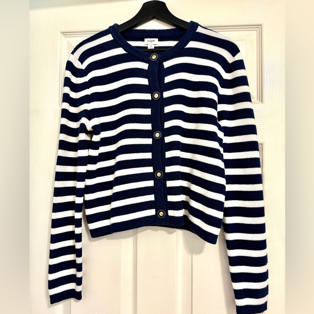 NWOT J. Crew Navy Striped Lady Jacket - Small